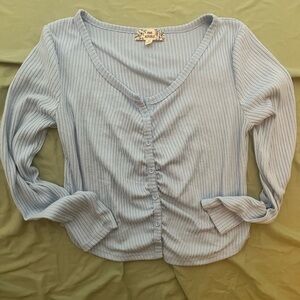 Super soft ribbed, long sleeve crop shirt